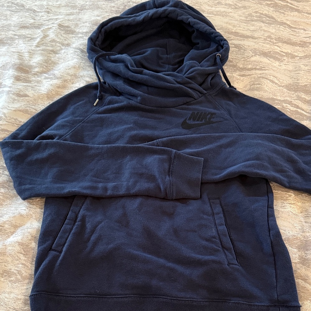 Women’s Nike Navy Blue Pullover Hoodie with Kangaroo Pocket